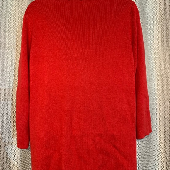 Excellent Condition QUACKER FACTORY Women’s Red Embellished Sweater Size Medium - Picture 5 of 9